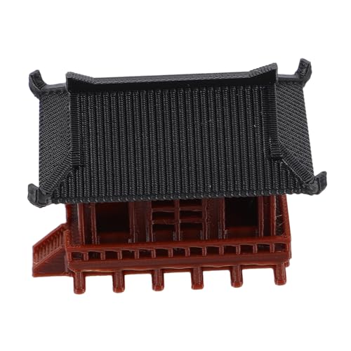 VICASKY Chinesisches Pavillon Ornament für Garten und Home Decor Miniatur Mikrolandschaft mit Kunststein für Schreibtisch und Tischdekoration Eleganter Feng Shui Stil von VICASKY