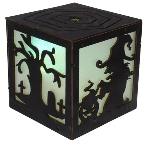 VICASKY DIY Halloween Tischlampe Holz Hexenbaum Stil Quadratische LED Dekoleuchte für Kinderzimmer Party Stimmungsvolle Indoor Lichtdeko ohne Batterien Halloween Tischdekoration Atmosphäre VICASKY DIY Halloween Tischlampe Holz Hexenbaum Stil Quadratische LED Dekoleuchte für Kinderzimmer Party Stimmungsvolle Indoor Lichtdeko ohne Batterien Halloween Tischdekoration Atmosphäre von VICASKY
