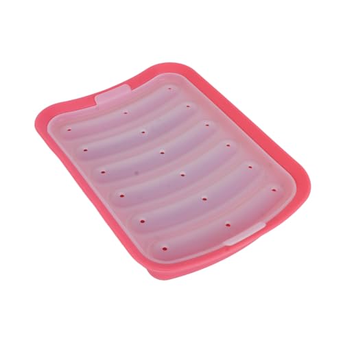 VICASKY DIY Silikon Wurstform mit Deckel Wiederverwendbare Hot Dog Form für Sicheres Backen von Babybrei und Süßigkeiten Hitzebeständig Einfach zu Reinigen für Selbstgemachte Würste von VICASKY