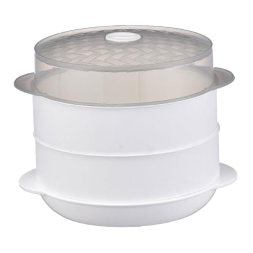 VICASKY Doppelstöckiger Mikrowellen Dampfgarer mit Deckel Hochtemperaturbeständig Vielseitig für Gedämpfte Speisen Lebensmittelbehälter aus Langlebigem Material Einfach zu Reinigen und VICASKY Doppelstöckiger Mikrowellen Dampfgarer mit Deckel Hochtemperaturbeständig Vielseitig für Gedämpfte Speisen Lebensmittelbehälter aus Langlebigem Material Einfach zu Reinigen und von VICASKY