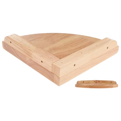 VICASKY Eckregal 7 Zoll aus Eiche Wandmontiertes Fächerregal für Wohnzimmer Schlafzimmer Badezimmer Rustikal mit Abgerundeten Kanten von VICASKY