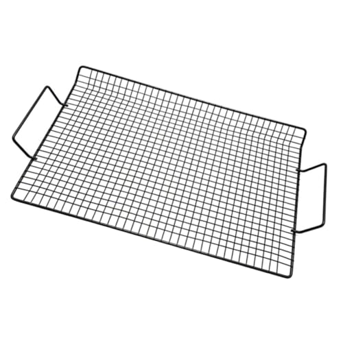 VICASKY Edelstahl BBQ Grillrost mit Griff Lebensmittelecht Hitzebeständig Leicht zu Reinigen Quadratisches Antihaftbeschichtetes Grillgitter für Outdoor Camping und Holzkohlegrill von VICASKY