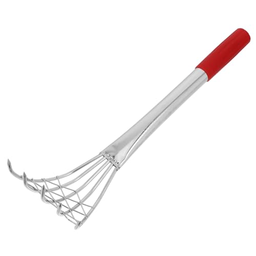VICASKY Edelstahl Clam Claw Rake mit Netzbeutel Vielseitiges Strand Gartenwerkzeug für Muschelsuche Sandentferner und Gartenpflege für Strandliebhaber und Hobbygärtner von VICASKY