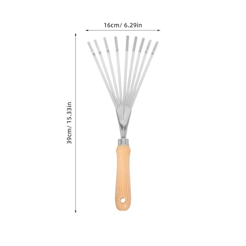 VICASKY Edelstahl Gartengabel mit Robustem Holzstiel Strapazierfähiger Laubrechen zum Entfernen von Gras und Blättern Wetterbeständiges Gartenwerkzeug für Außenbereich VICASKY Edelstahl Gartengabel mit Robustem Holzstiel Strapazierfähiger Laubrechen zum Entfernen von Gras und Blättern Wetterbeständiges Gartenwerkzeug für Außenbereich von VICASKY