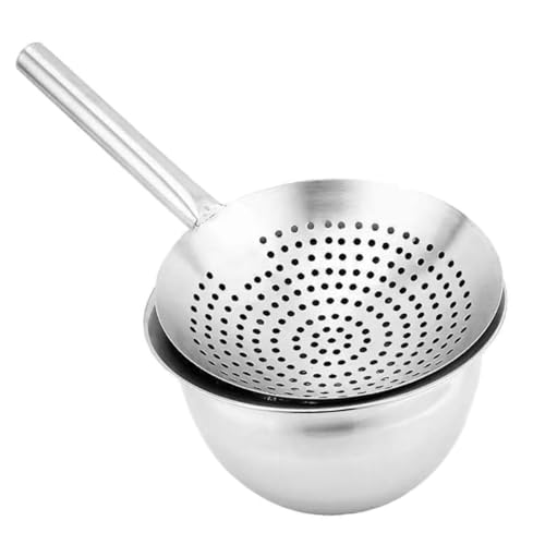 VICASKY Edelstahl Ölfilterset Teilig mit Sieblöffel und Tiefem Auffangbehälter Hitzebeständig Wiederverwendbar für Sicheres Abseihen von Heißem Öl und Flüssigkeiten in Haushalt und von VICASKY