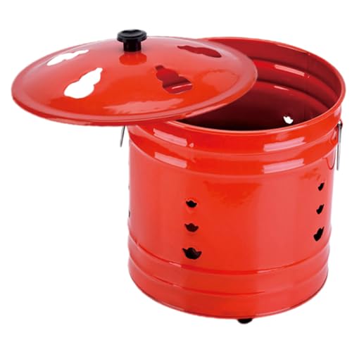 VICASKY Enamel Incinerator Bucket für Gartenverbrennung Stabiler Feuerkorb mit Hitzebeständigem Schutz und Vielseitig für Opfergaben Papier und Gartenabfälle Geeignet von VICASKY