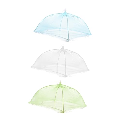 VICASKY Faltbare Geschirrhaube Lebensmittelschirm Tischschutzschirm für Esstisch 3 Stück Vielseitig Effektiver Schutz für Schüsseln und Teller von VICASKY