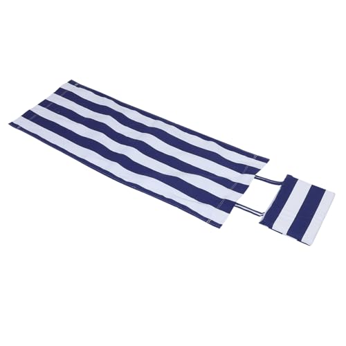 VICASKY Faltbare Liegestuhl Hülle mit Kissen Weiß Gestreift für Garten Strand und Camping Wetterbeständig und Platzsparend von VICASKY