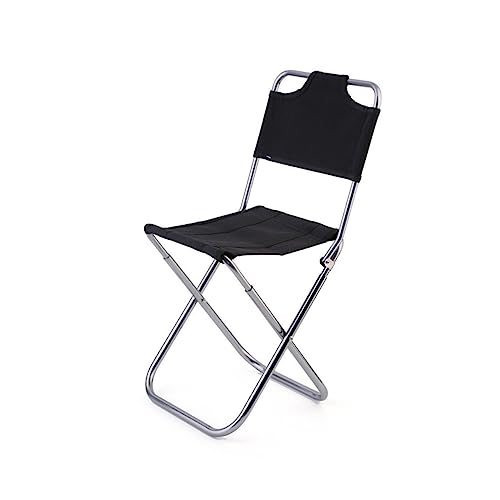 VICASKY Faltbarer Campingstuhl aus Aluminiumlegierung mit Rückenlehne Leichter Klappstuhl für Outdoor Reisen und Angeln Belastbar Schwarz von VICASKY