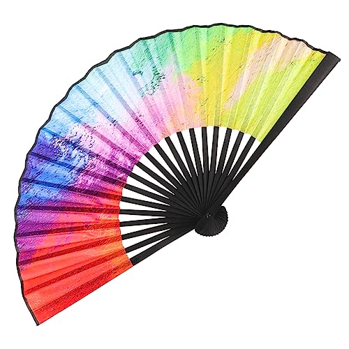 VICASKY Faltbarer Handfächer Schwarz mit Buntem Design Kreativer Fächer für Hochzeiten Tanzaufführungen und Dekorationen Handgefertigt aus Hochwertigem VICASKY Faltbarer Handfächer Schwarz mit Buntem Design Kreativer Fächer für Hochzeiten Tanzaufführungen und Dekorationen Handgefertigt aus Hochwertigem von VICASKY