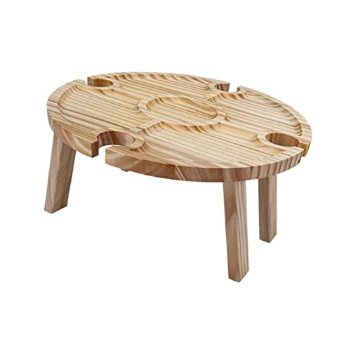 VICASKY Faltbarer Picknicktisch Mini Strandtisch für Grillen und Weinflaschen Tragbarer Gartentisch für Outdoor Aktivitäten für Camping und Gartenpartys von VICASKY