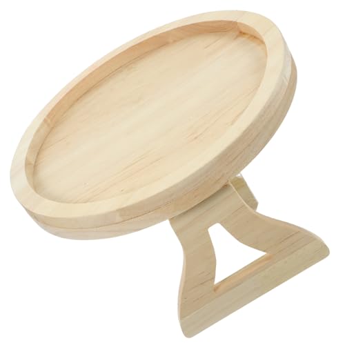 VICASKY Faltbares Sofa Armlehnen Tablett aus Holz Rundes Multifunktionales Sofa Tablett mit Stabilen Klappbeinen als Snack und Getränkehalter für Wohnzimmer Schlafzimmer und Outdoor von VICASKY