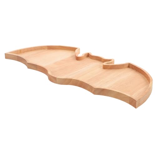 VICASKY Fledermaus Tablett Aus Holz Halloween Wurstbrett Servierplatten Und Großes Serviertablett Snacktablett Dekoratives Kleines Geformtes Abgedecktes Halloween Tablett Mit Für von VICASKY