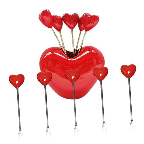 VICASKY Fruchtgabeln Set Teilig mit Herzhalter für Desserts und Snacks Kreative und Praktische Gabeln aus Stabilem und Resin für Partys VICASKY Fruchtgabeln Set Teilig mit Herzhalter für Desserts und Snacks Kreative und Praktische Gabeln aus Stabilem und Resin für Partys von VICASKY