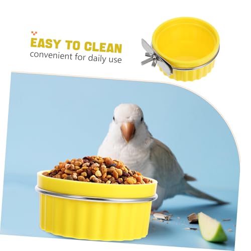 VICASKY Futter und Wassernapf für Vogelkäfig Sicherer Abnehmbarer Halter Geeignet für Kleine Vögel und Papageien Stabiler Vogelkäfig Futterbecher Einfach zu Reinigen Gelb VICASKY Futter und Wassernapf für Vogelkäfig Sicherer Abnehmbarer Halter Geeignet für Kleine Vögel und Papageien Stabiler Vogelkäfig Futterbecher Einfach zu Reinigen Gelb von VICASKY