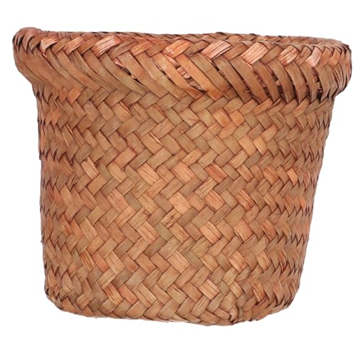 VICASKY Geflochtener Haushalts müllkorb S Vielseitiger Stabiler Abfalleimer für Kinderzimmer Küche Büro Eleganter Vintage Papierkorb Sicher und Farblich Anpassbar von VICASKY