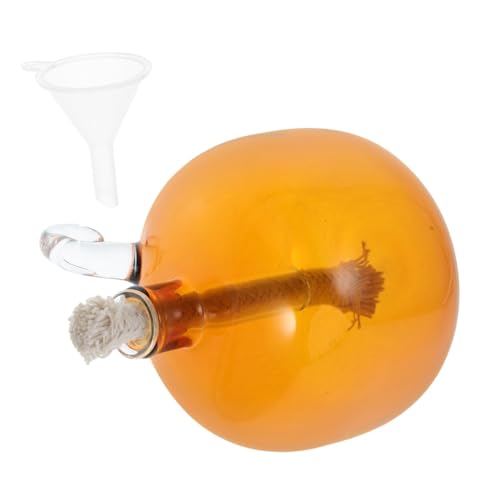 VICASKY Glas Öllampe Nachfüllbar Runde Flüssigkeitslampe Mit Baumwolldocht Ölkern Für Wohnkultur Restaurants Und Zuhause von VICASKY