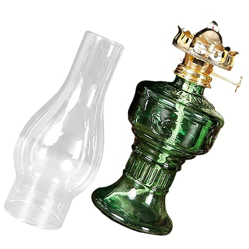 VICASKY Glas Petroleumlampe Vintage Camping Laterne Tischlampe Öllaterne Aluminiumlegierung Baumwolldocht Petroleumleuchte Dekoration Innenbeleuchtung Notbeleuchtung von VICASKY