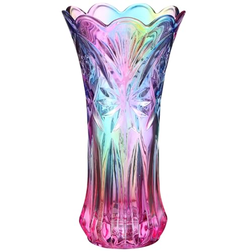 VICASKY Glasvase, Glas Blumenvase Regenbogenfarbene Glasvase Kristallglas-Blumenvase Moderne Minimalistische Vase Für Büro Und Regenbogenfarbene Dekorative Vase VICASKY Glasvase, Glas Blumenvase Regenbogenfarbene Glasvase Kristallglas-Blumenvase Moderne Minimalistische Vase Für Büro Und Regenbogenfarbene Dekorative Vase von VICASKY