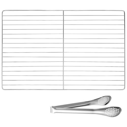 VICASKY Grillrost Edelstahl Grillgitter Grillzange Edelstahlgitter FüR Gasgrill Grillrostzange Aus Grill Grate Grates 30x45cm Mit 12-Zoll Robustes Outdoor-Kochen Und Grillpartys von VICASKY
