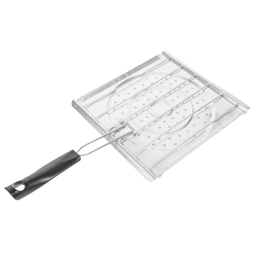 VICASKY Grillrost aus Edelstahl mit Hitzebeständigem Griff Perforierte Oberfläche für Gleichmäßiges Toasten und Vielseitiges Grillen von Brot Fleisch Fisch für Camping und Gasherd von VICASKY