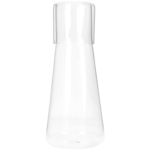 VICASKY Große Trinkflasche mit Becher Wasserkaraffe für Nachttisch oder Büro Hitzebeständig Tragbar und Praktisch für Getränke und Tees von VICASKY
