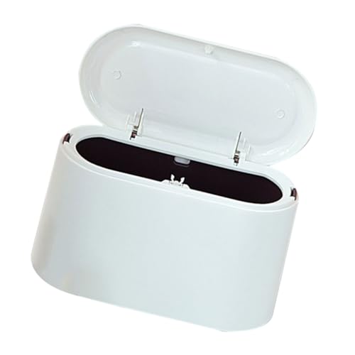 VICASKY Großer Desktop mülleimer mit Pressdeckel Kompakter Mini abfallbehälter aus Vielseitiger Haushalts tischabfalleimer für Küche Schlafzimmer und Bad Leicht und Praktisch von VICASKY