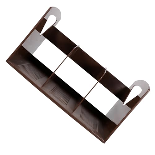 VICASKY Großes Tragbares Bücherregal mit Fächern Koffergroßes Aufbewahrungsregal für Büro Schule und Zuhause Robust Praktisch Glatte Oberfläche Kaffee Farbton von VICASKY