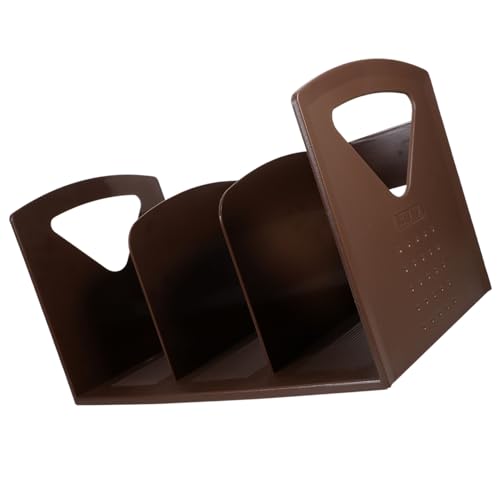 VICASKY Großes Tragbares Bücherregal mit Fächern Kreative und Praktische Aufbewahrung für Schule und Büro Kaffee Farbton Robuste und Glatte Oberfläche Hohe Kapazität von VICASKY