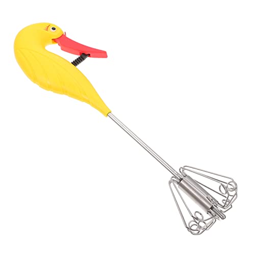 VICASKY Halbautomatischer Schneebesen Handmixer für Eier und Sahne Robust Rostfrei Küchenwerkzeug für Backen und Kochen Geeignet für Haushalt und Gastronomie Gelbe PP Verpackung von VICASKY