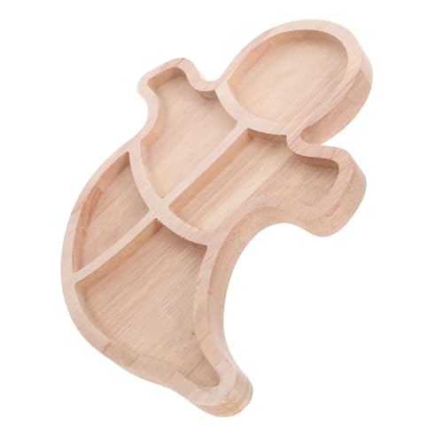 VICASKY Halloween Servierplatte Gespensterform Holz mit Fächern Unterteiltes Käse Snackbrett für Party Buffet Rustikales Charcuterie Tablett für Obst Süßigkeiten und Vorspeisen von VICASKY