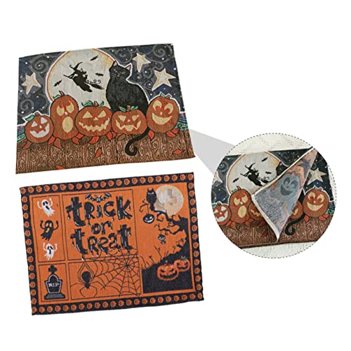 VICASKY Halloween Tischset Terylen Dekorative Tassenmatten Für Tischdekoration Langlebig Und Verblasst Nicht Leicht von VICASKY