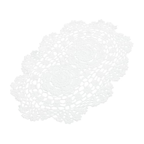 VICASKY Handgefertigte Spitzen Tischmatte 25x35cm Aus Baumwolle Für Rustikalen Stil Dekorative Tischdeko Tischset Für Hochzeiten Und Partys Pflegeleicht Und Elegant von VICASKY
