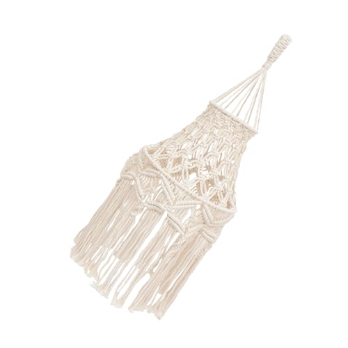 VICASKY Handgefertigter Boho Lampenschirm aus Baumwollkordel Hängender Wohnzimmer Lampenüberzug Dekorative Pendelleuchte für Warme Atmosphärische Beleuchtung von VICASKY