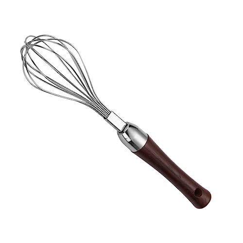 VICASKY Handmixer mit Holzgriff Kleine Schnelles Mischen von Ei und Teig Rostfrei Leicht zu Reinigen Praktischer Handquirl für Backen und Kochen Platzsparend mit Aufhängeloch von VICASKY