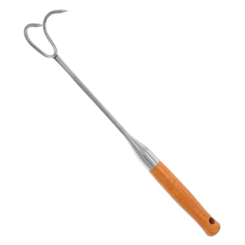 VICASKY Heavy Duty Fleischhaken mit Holzgriff Robuster Fleischwender zum Grillen und Braten Vielseitig für Rippchen Steaks Filets Langlebig und Leicht zu Reinigen von VICASKY