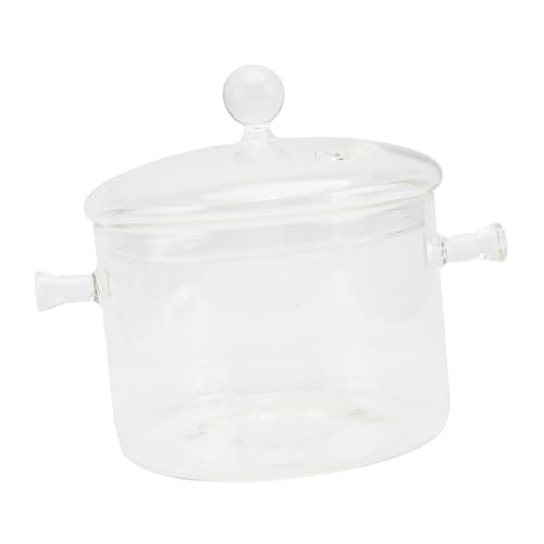 VICASKY Hitzebeständiger Haushalts glas topf mit Deckel Transparenter Doppelgriff schmortopf Ofenfestes Kochgeschirr für Suppen Eintöpfe und Mikrowelle von VICASKY