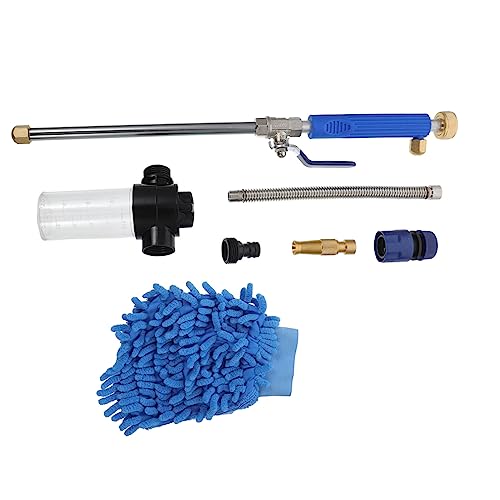 VICASKY Hochdruck Waschset Teilig Blau mit Langlebigen Legierungsanschlüssen Ergonomischem Schnappverschluss und Handtuch Vielseitig für Haushalt Garten und Autoreinigung Geeignet von VICASKY