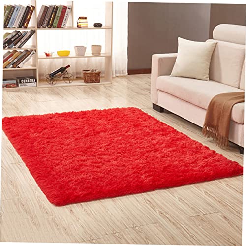 VICASKY Hochflor Teppich für Wohnzimmer und Kinderzimmer Rotes Spielmatte und Bodenmatte Leicht zu Reinigen Zuhause VICASKY Hochflor Teppich für Wohnzimmer und Kinderzimmer Rotes Spielmatte und Bodenmatte Leicht zu Reinigen Zuhause von VICASKY