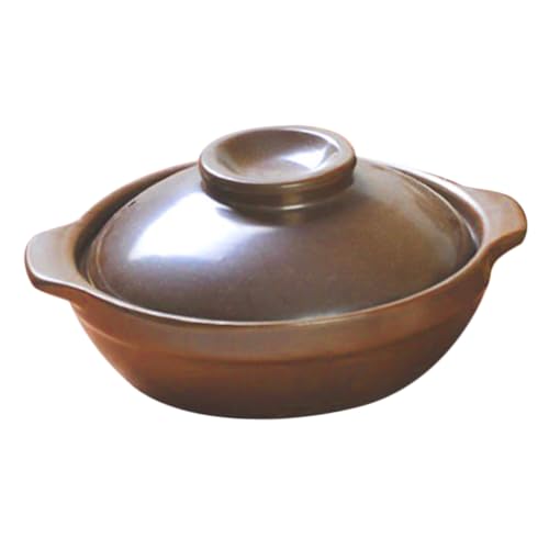 VICASKY Hochtemperaturfester Keramik Casserole Topf mit Deckel und Zwei Griffen Traditioneller Haushalts Schmortopf für Reiskocher und Ofen für Suppen und Aufläufe von VICASKY