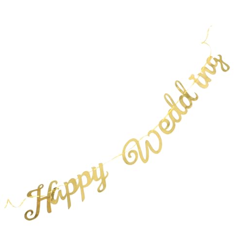 VICASKY Hochzeit Pull-Flag Wimpel-Requisiten Banner aus Paillettenpapier bronzierende Requisiten Spiegel bronzierende Wimpelkette Hochzeitsfoto-Requisitendekoration Golden von VICASKY
