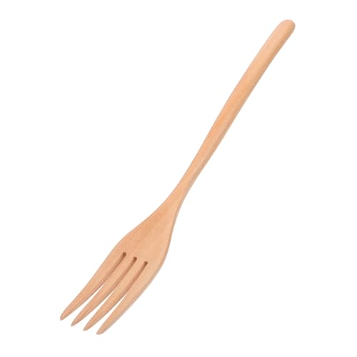 VICASKY Holzgabel mit Langem Griff Ergonomisch Salatgabel Küchen Gabel Serviergabel aus Holz Vielseitig für Obstsalat Fingerfood Haushalt Restaurant Hotel von VICASKY