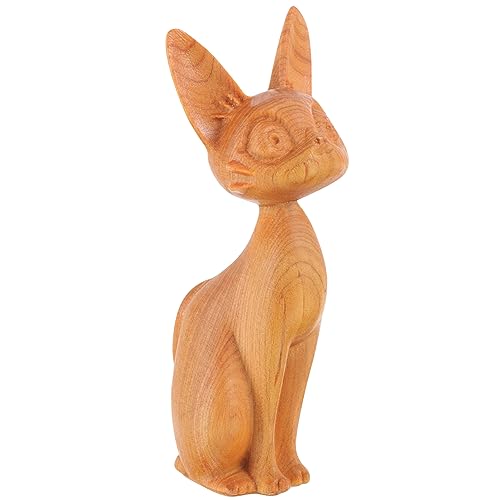 VICASKY Holzkatze Skulptur Katzenfigur für Auto und Wohnraumdekoration ca Vielseitig Einsetzbar als Tischornament oder Stifthalter für Bücherregal und Schreibtisch VICASKY Holzkatze Skulptur Katzenfigur für Auto und Wohnraumdekoration ca Vielseitig Einsetzbar als Tischornament oder Stifthalter für Bücherregal und Schreibtisch von VICASKY