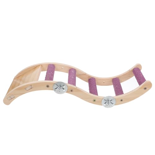 VICASKY Holzleiter Papageienspielzeug Kletterleiter Vogelspielzeug aus Holz für Kleine bis Mittelgroße Vögel Installieren Fördert Bewegung und Beschäftigung im Käfig Pinkes Design von VICASKY