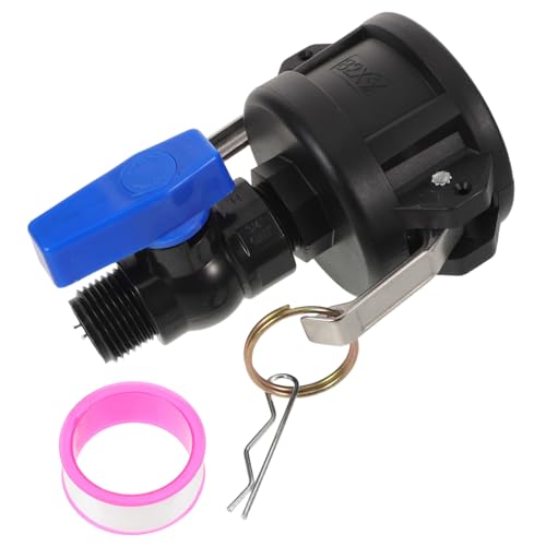 VICASKY IBC Tote Tank Adapter Schlauchanschluss mit Kunststoff Kugelhahn für Gartenbewässerung und Präzise Wassersteuerung von VICASKY
