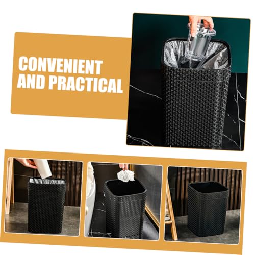 VICASKY Imitat-rattan Müllbehälter ohne Deckel mit Druckring Robuster Dekorativer Mülleimer für Büro Bad Wohnzimmer Vielseitig Einsetzbar Leicht zu Reinigen Elegantes Design von VICASKY