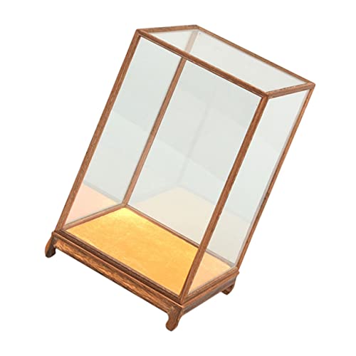 VICASKY Kasten Holzschnitzerei Glasabdeckung Lagerung Figuren Durchsichtiger Behälter Fälle Anzeigen Led Fall Zahlen Multifunktionale Vitrine Transparenter Figurenkoffer Hölzern von VICASKY