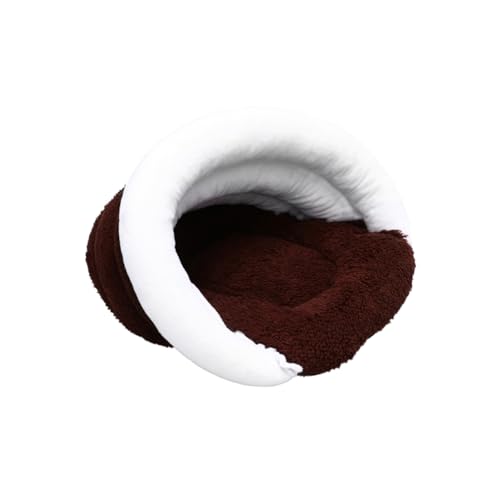 VICASKY Katzenbett Für Haustiere Warmes Schlafnest Aus Faltbares Und Waschbares Design Für Couch Auto Und Draußen Entzückendes Dunkelkaffee Mit Gemütlicher Form von VICASKY