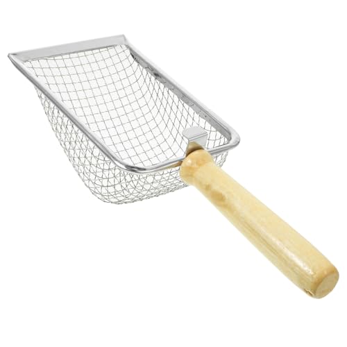VICASKY Katzenstreuschaufel mit Feinem Sieb Netzmaschen Langlebige Katzentoilette Schaufel für Sauberes Katzenklo und Terrarien Leichtes Design mit Holzgriff für Haustiere Geeignet von VICASKY