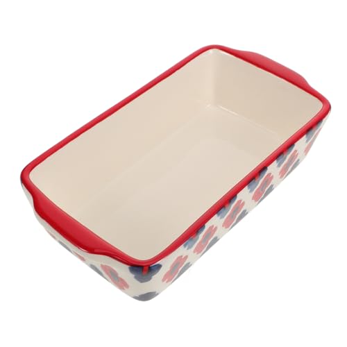 VICASKY Keramik Backform mit Zwei Griffen Rechteckiges Backgeschirr für Kuchen Lasagne und Aufläufe Langlebig und Hitzebeständig für Familienfeiern von VICASKY